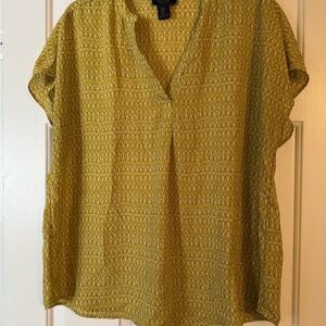 Yellow Patterned Women's Top